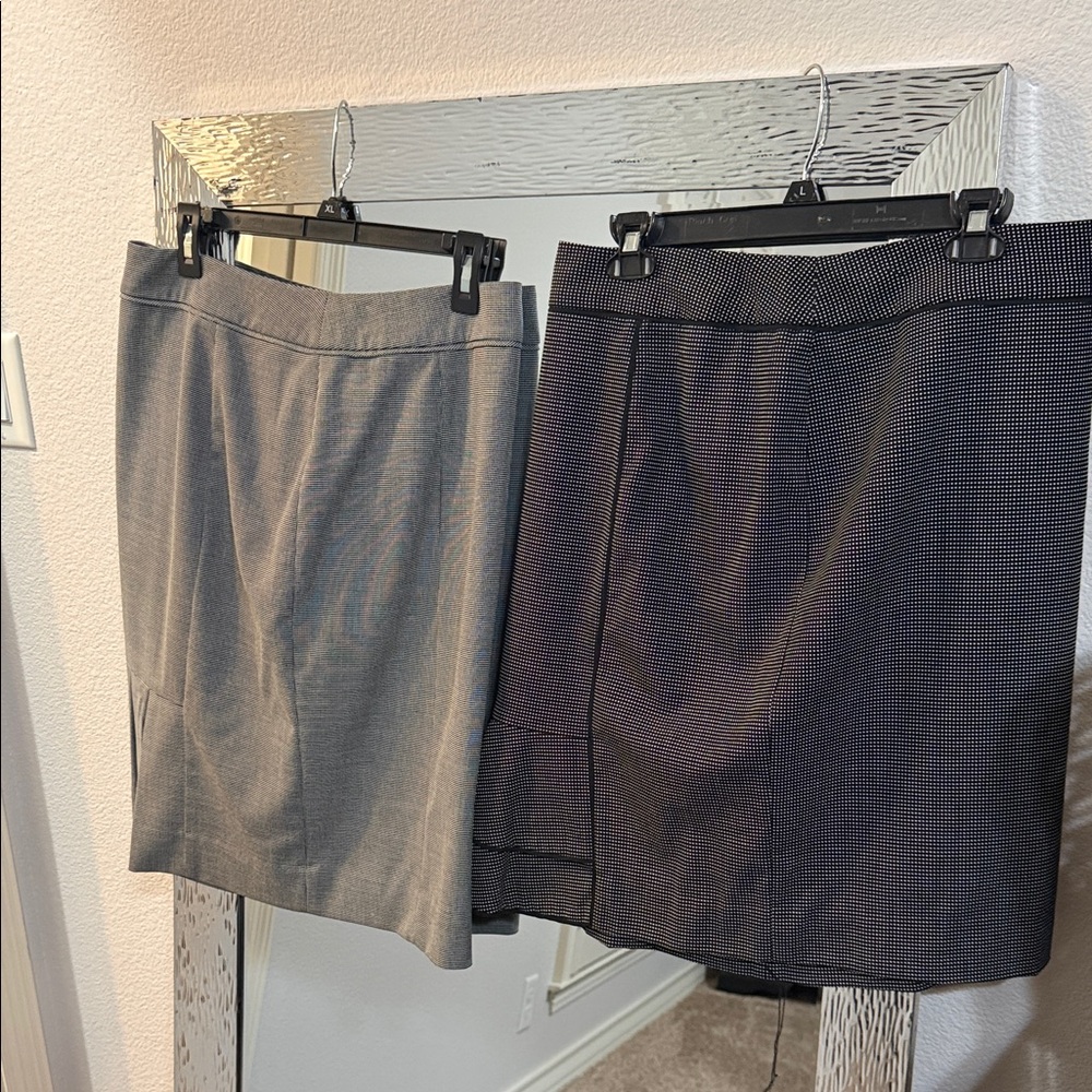 White House Black Market Gray and Black Pencil Skirt Duo